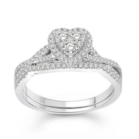 Thumbnail for LADIES BRIDAL RING SET 1/2 CT ROUND DIAMOND 10K WHITE GOLD
