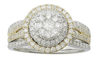 Thumbnail for LADIES BRIDAL RING SET 1 CT ROUND DIAMOND 14K TT WHITE & YELLOW GOLD
