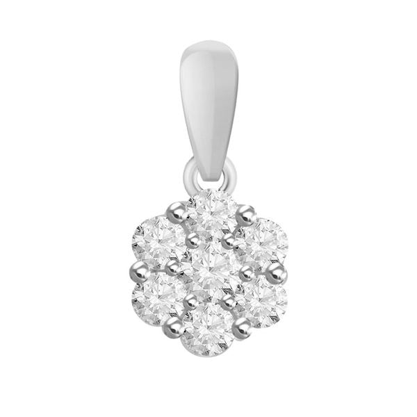 LADIES PENDANT 1/2 CT ROUND DIAMOND 10K WHITE GOLD
