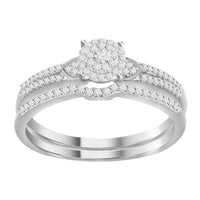Thumbnail for LADIES BRIDAL RING SET 1/3 CT ROUND DIAMOND 10K WHITE GOLD