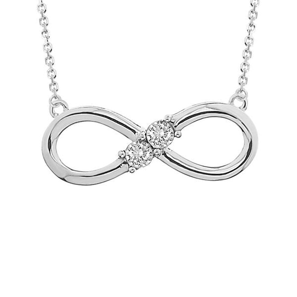 LADIES PENDANT 1/10 CT ROUND DIAMOND SILVER 
