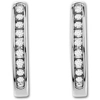 Thumbnail for LADIES HOOP 1 CT ROUND DIAMOND 10K WHITE GOLD