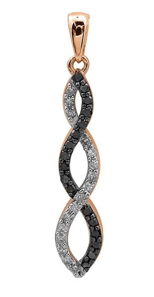 LADIES PENDANT 1/4 CT WHITE/CHOCOLATE ROUND DIAMOND 10K ROSE GOLD