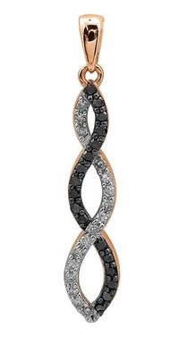 Thumbnail for LADIES PENDANT 1/4 CT WHITE/CHOCOLATE ROUND DIAMOND 10K ROSE GOLD