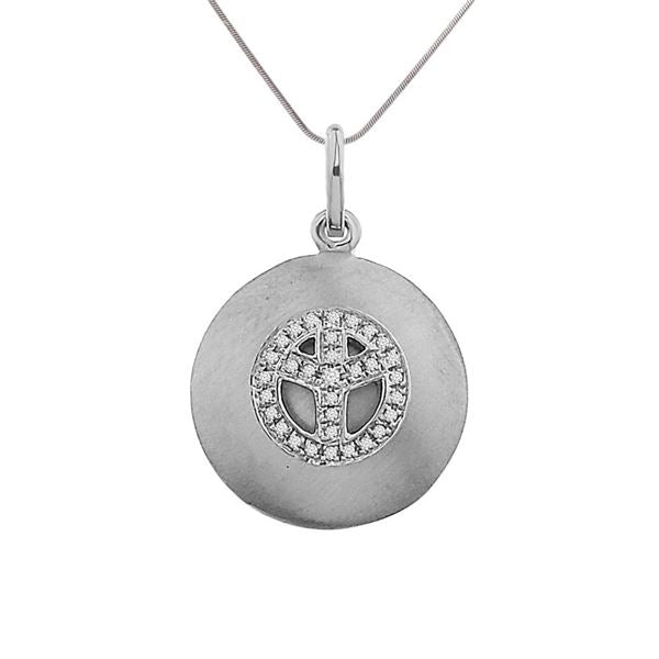 LADIES PENDANT 1/10 CT ROUND DIAMOND SILVER