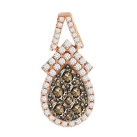 Thumbnail for LADIES PENDANT 1 CT WHITE/CHOCOLATE ROUND DIAMOND 10K ROSE GOLD
