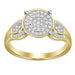 LADIES RING 1/3 CT ROUND/BAGUETTE DIAMOND 10K YELLOW GOLD