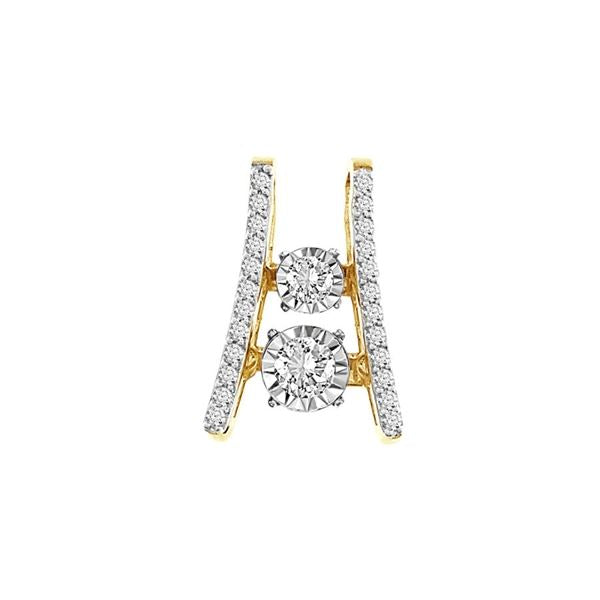 LADIES PENDANT 1/4 CT ROUND DIAMOND 10K YELLOW GOLD 
