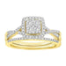 LADIES BRIDAL RING SET 1/2 CT ROUND DIAMOND 14K YELLOW GOLD