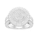 LADIES RING 1 CT ROUND/BAGUETTE DIAMOND 10K WHITE GOLD