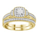 LADIES BRIDAL RING SET 1/2 CT ROUND DIAMOND 14K YELLOW GOLD