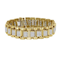 Thumbnail for MEN'S BRACELET 2 1/4 CT ROUND DIAMOND 10K YELLOW GOLD