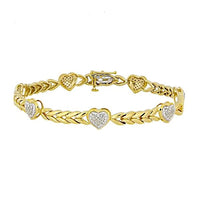 Thumbnail for LADIES BRACELET 1/5 CT ROUND DIAMOND SILVER YELLOW PLATED