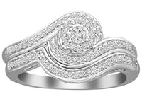 Thumbnail for LADIES BRIDAL RING SET 1/3 CT ROUND DIAMOND 10K WHITE GOLD