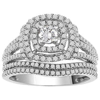 Thumbnail for LADIES BRIDAL RING SET1 CT ROUND DIAMOND 14K WHITE GOLD