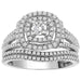 LADIES BRIDAL RING SET1 CT ROUND DIAMOND 14K WHITE GOLD