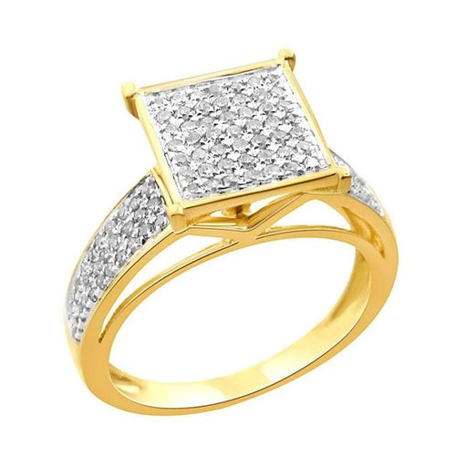 LADIES RING 1/3 CT ROUND DIAMOND 10K YELLOW GOLD