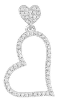 Thumbnail for LADIES HEART PENDANT 1/5 CT ROUND DIAMOND 10K WHITE GOLD