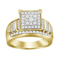 Thumbnail for LADIES RING 1 CT ROUND/BAGUETTE DIAMOND 10K YELLOW GOLD