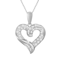 Thumbnail for LADIES PENDANT 1 CT ROUND DIAMOND SILVER WHITE
