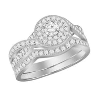 Thumbnail for LADIES BRIDAL RING SET 3/4 CT ROUND/PRINCESS DIAMOND 14K WHITE GOLD