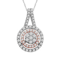Thumbnail for LADIES PENDANT 1/4 CT ROUND DIAMOND 10K TT WHITE & ROSE GOLD