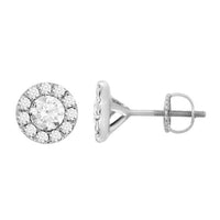 Thumbnail for LADIES EARRINGS 1 CT ROUND DIAMOND 14K WHITE GOLD
