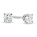 LADIES SOLITAIRE EARRINGS 3/4 CT ROUND DIAMOND 14K WHITE GOLD