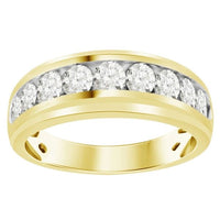 Thumbnail for MEN'S BAND 1 1/2 CT ROUND DIAMOND 10K YELLOW GOLD