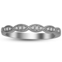 Thumbnail for LADIES STACKABLE RINGS 1/15 CT ROUND DIAMOND 14K WHITE GOLD