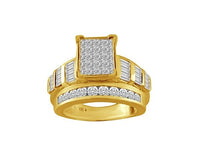 Thumbnail for LADIES RING 2 CT ROUND/BAGUETTE/PRINCESS DIAMOND 10K YELLO GOLD