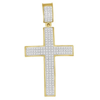 Thumbnail for MEN'S CROSS 1/2 CT ROUND DIAMOND 10K YELLOW GOLD