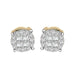 LADIES EARRINGS 1 CT ROUND/PRINCESS DIAMOND 14K WHITE GOLD