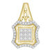 LADIES PENDANT 1/3 CT ROUND/PRINCESS DIAMOND 10K YELLOW GOLD