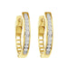 LADIES HOOPS 1/2 CT ROUND DIAMOND 10K YELLOW GOLD