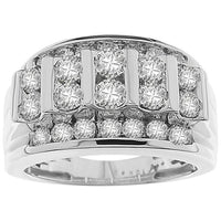 Thumbnail for MEN'S RING 2 CT ROUND DIAMOND 10K WHITE GOLD