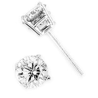 Thumbnail for LADIES STUDS 1 CT ROUND DIAMOND 14K WHITE GOLD