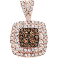 Thumbnail for LADIES PENDANT 1/2 CT WHITE/CHOCOLATE ROUND DIAMOND 10K ROSE GOLD