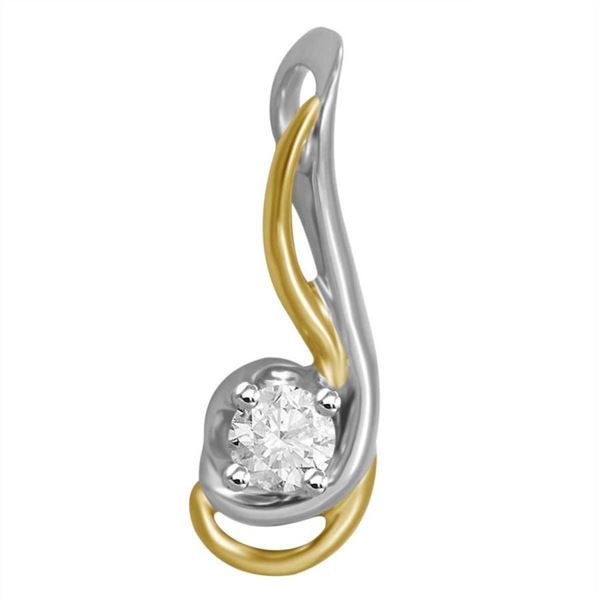 LADIES PENDANT 1/6 CT ROUND DIAMOND 10K TT WHITE & YELLOW GOLD