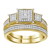 Thumbnail for LADIES BRIDAL RING SET 1/2 CT ROUND/PRINCESS DIAMOND 10K YELLOW GOLD