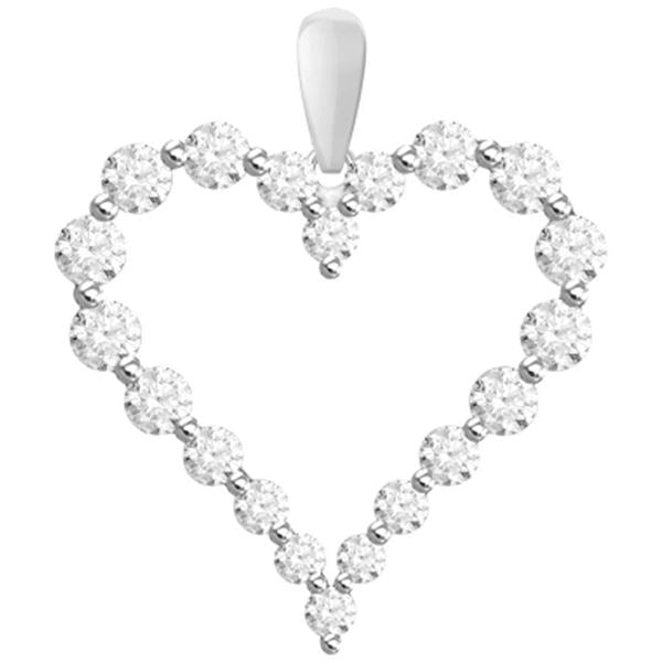 LADIES PENDANT 1/4 CT ROUND DIAMOND 10K WHITE GOLD