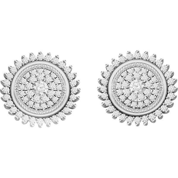 LADIES EARRINGS 1/2 CT ROUND DIAMOND 10K WHITE GOLD