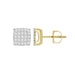 MEN'S EARRINGS 1 CT ROUND DIAMOND 10K YELLOW GOLD