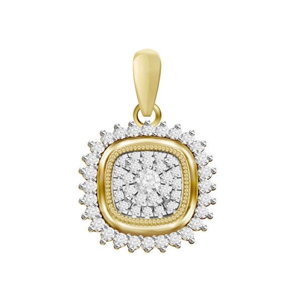 LADIES PENDANT 1/5 CT ROUND DIAMOND 10K YELLOW GOLD