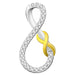 LADIES PENDANT 1/20 CT ROUND DIAMOND SILVER 10K YELLOW PLATED