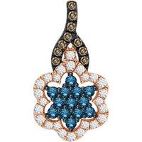 Thumbnail for LADIES PENDANT 1/2 CT ROUND/BLUE/CAPPUCCINO DIAMOND 10K ROSE GOLD
