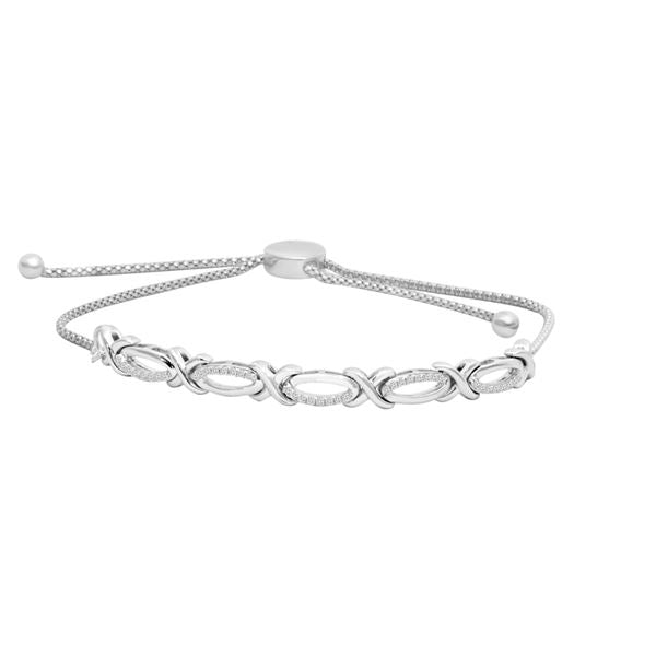 LADIES BRACELET 1/5 CT ROUND DIAMOND SILVER 