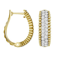 Thumbnail for LADIES HOOPS 1 1/2 CT ROUND DIAMOND 10K YELLOW GOLD