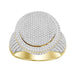 MEN'S RING 2 CT ROUND DIAMOND 10K YELLOW GOLD