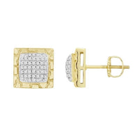 Thumbnail for MEN'S EARRINGS 1/5 CT ROUND DIAMOND 10K YELLOW GOLD